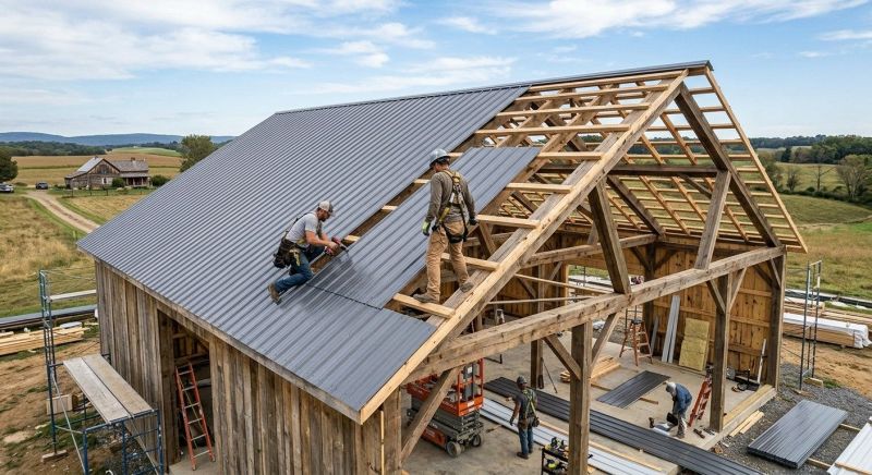 Barn Roof Construction in Kennebunkport, ME