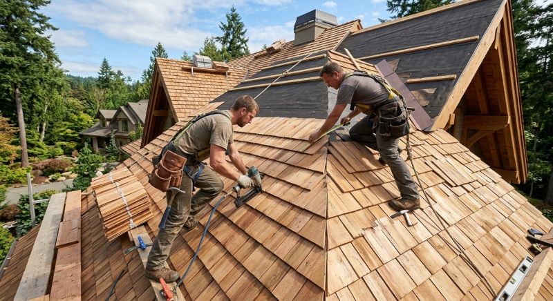 Cedar Shake Roof Construction in Wells, ME