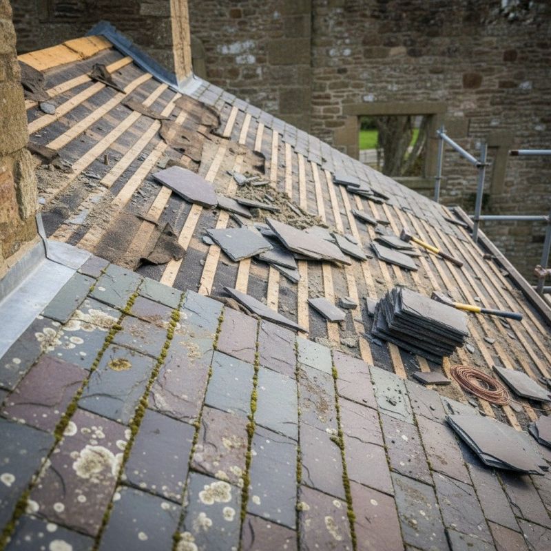 Slate Roof Replacement in Wells, ME